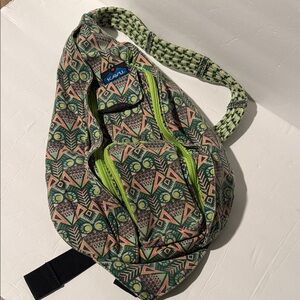 Kavu Geometric Green and Pink Backpack
